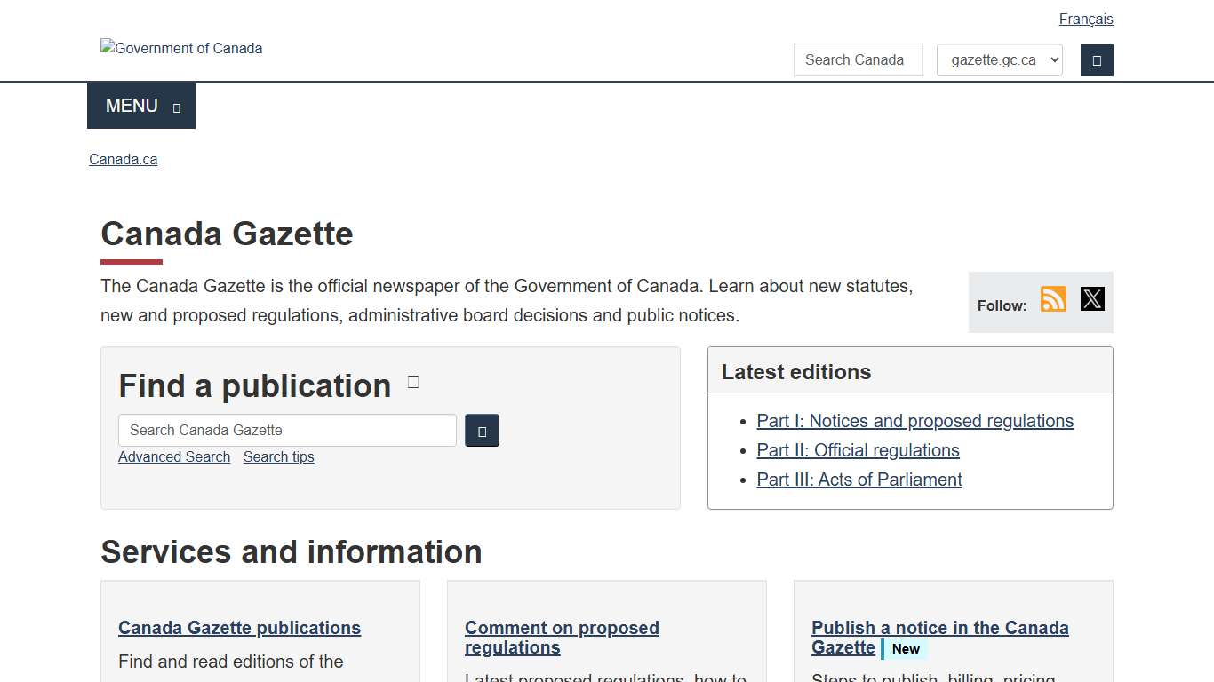 Canada Gazette - Canada.ca