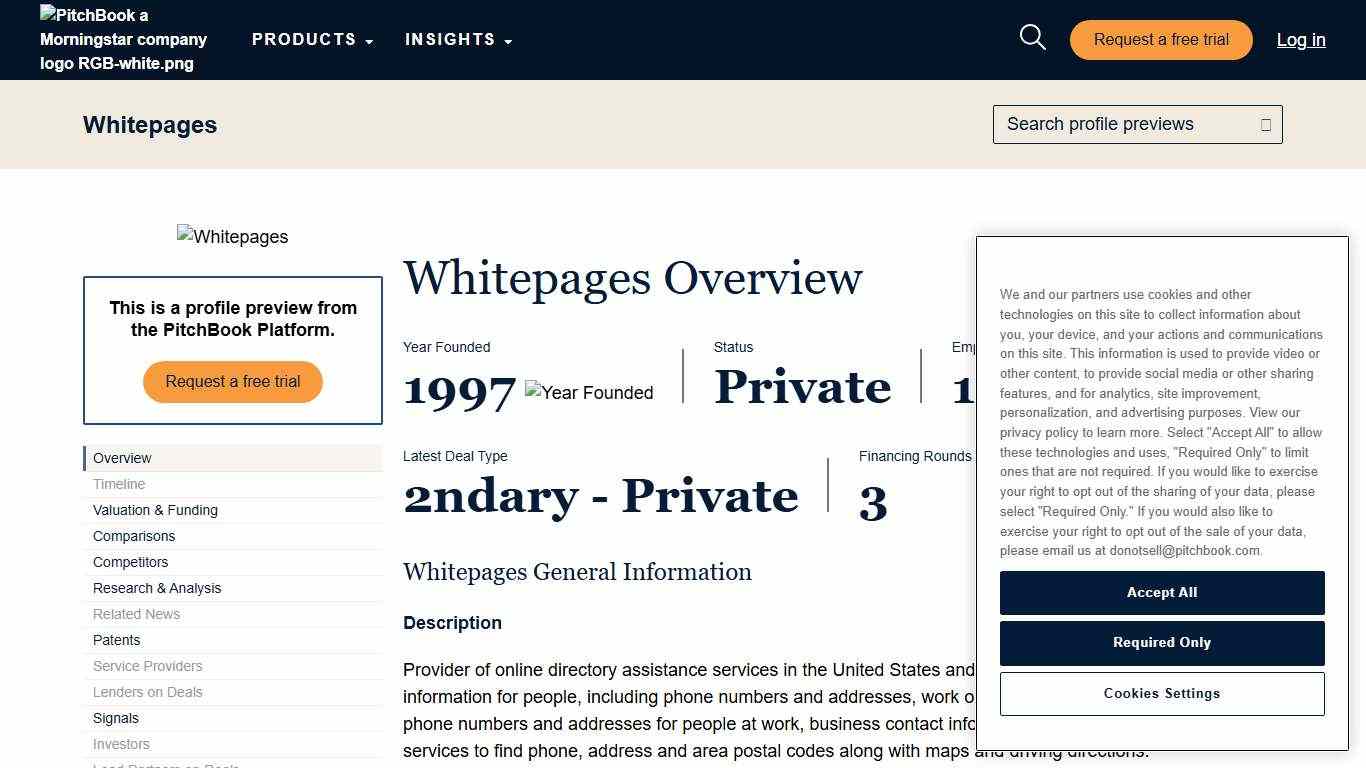 Whitepages 2026 Company Profile: Valuation, Funding & Investors | PitchBook